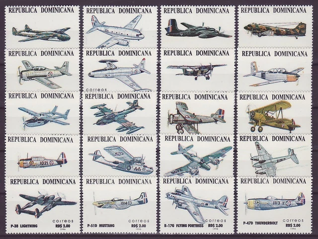 Dominikanische Rep. Satz Flugzeuge postfrisch ** MNH H605
