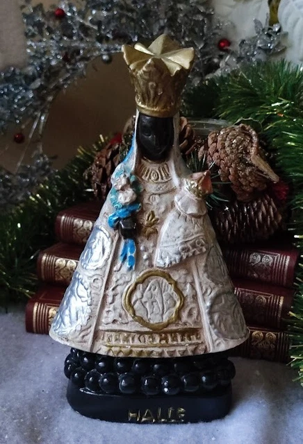 STATUE VIERGE NOIRE De Halle Black Madona Black Virgin Mary En Platre ...