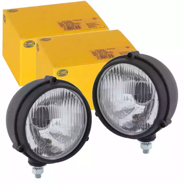 2x HELLA HALOGEN SCHEINWERFER RUND 12V 24V SCHEINWERFER SATZ | 1A3 996 002-161