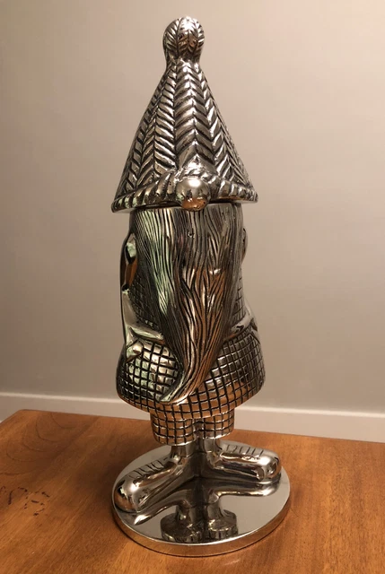 Pottery Barn Gnome Metal Cocktail Shaker Large 14" High Christmas Holiday