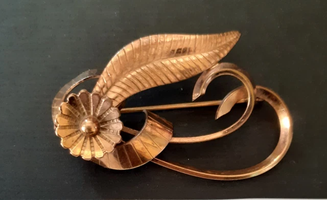Broche Ancienne Oria Plaqué Or - Style Art Déco, Occasion Bon état