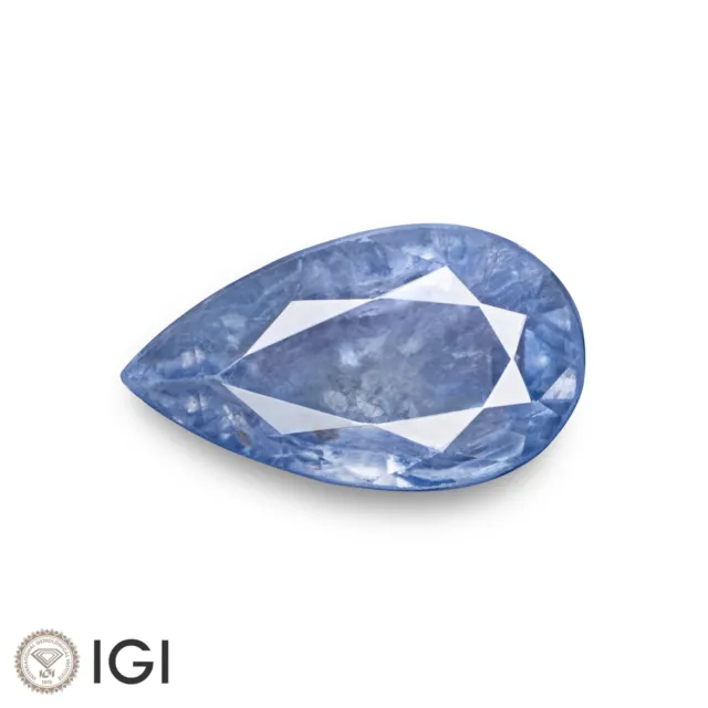 IGI Certified KASHMIR Blue Sapphire 1.06 Ct. Natural Untreated PEAR