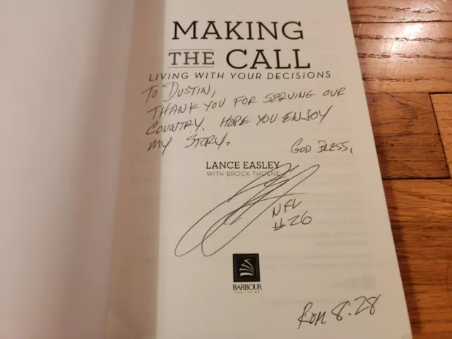 Lance Easley SIGNED Making The Call NFL Referee 2013 First Edition SC w/GOA
