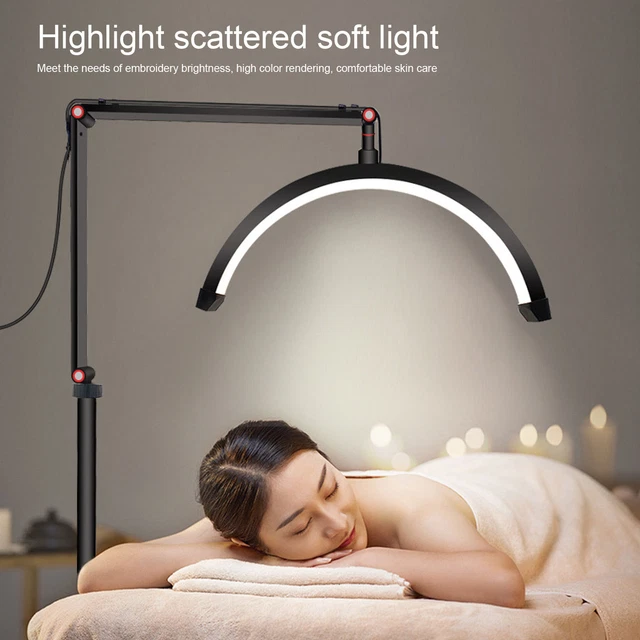 Luz de belleza regulable en forma de media luna 3000K-6000K LED media luna clip de escritorio