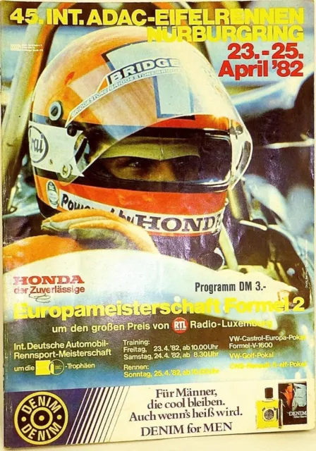 23.-25. APRIL 1982 45. Int. ADAC Eifelrennen Nürburgring PROGRAMMHEFT X03 å *