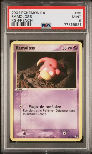 Carte Pokemon Ramoloss 80/112 EX Rouge feu Vert Feuille PSA 9 🌑🌑