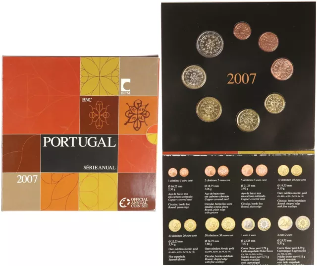 Portugal Kursmünzensatz 2007  Stgl in OVP