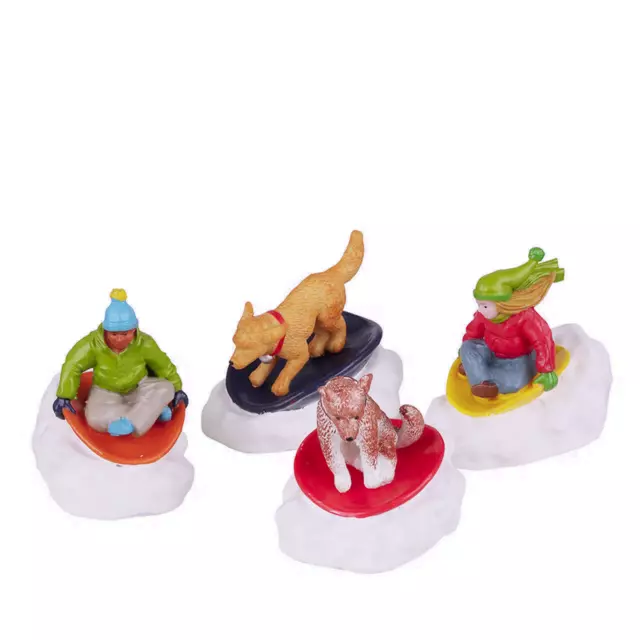 Lemax 2022 Dog Snow Saucer Fun Vail Village #22121 Wintertime Kids Dogs Thrill