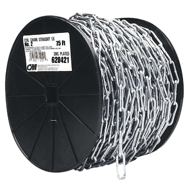 Campbell #3/0 100 Ft. Zinc-Plated Low-Carbon Steel Coil Chain 0724527 Campbell