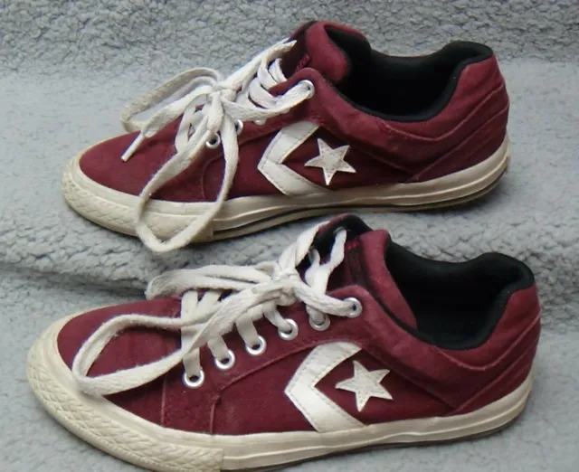 Converse All STar Canvas Maroon Youth Size 2 Sneakers Shoes