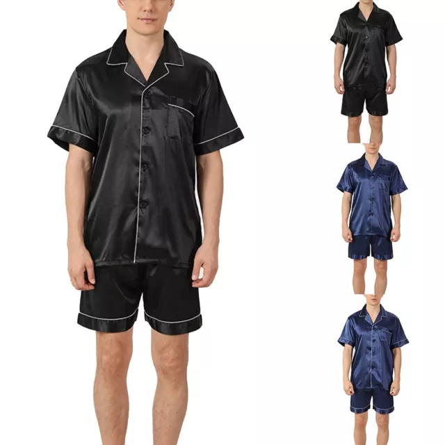 Mens satin pyjama 2025 shorts