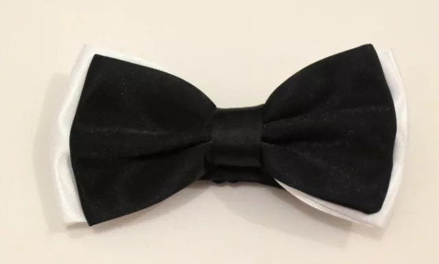 Mens/Ladies/Adult Shiny Satin Finish Two-Tone Pre-Tied Bow Ties-Various Colours