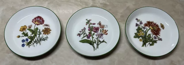 Set of 3 Bareuther Waldsassen Bavaria Floral Butterflies 4 1/4" Plates