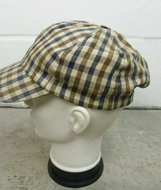 AQUASCUTUM HAT baseball cap full check rare white label