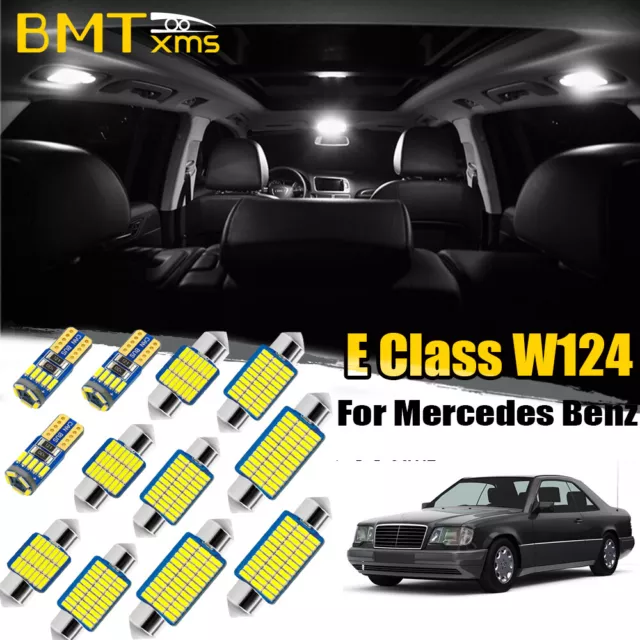 13x White LED Interior Light Kit for Mercedes Benz W124 1985-1995 +License Plate