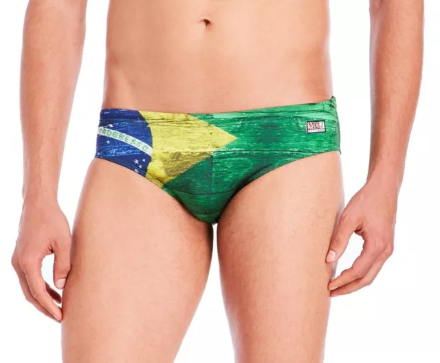 MC2 SAINT BARTH 'BRAZIL Flag' Men's Printed Bikini Bathing Swimsuit Briefs M NWT 3