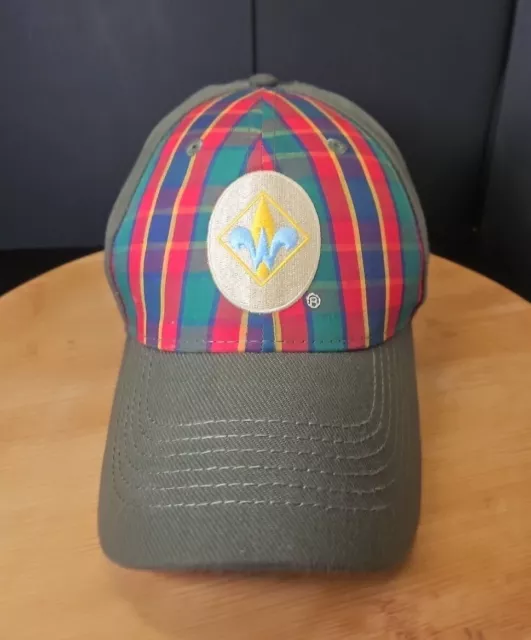 Webelo's Cub Boy Scouts Of America Plaid Green BSA Snapback Hat Cap Size S/M USA