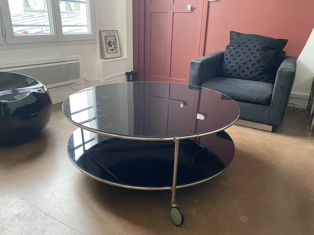 Table Basse Sybil AM PM – Carrée Verre Trempé Noir – Occasion – Salon