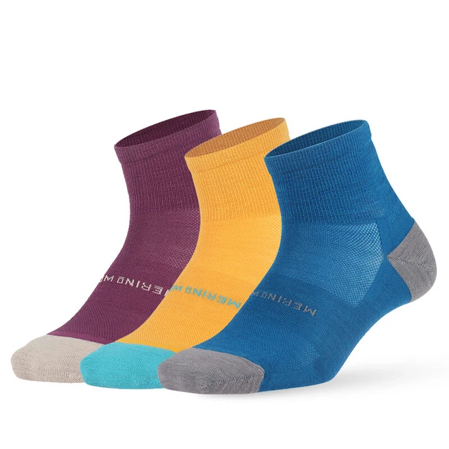 3 Pairs ZEALWOOD Merino Wool Running Sock Anti-blister Trekking Socks Ankle