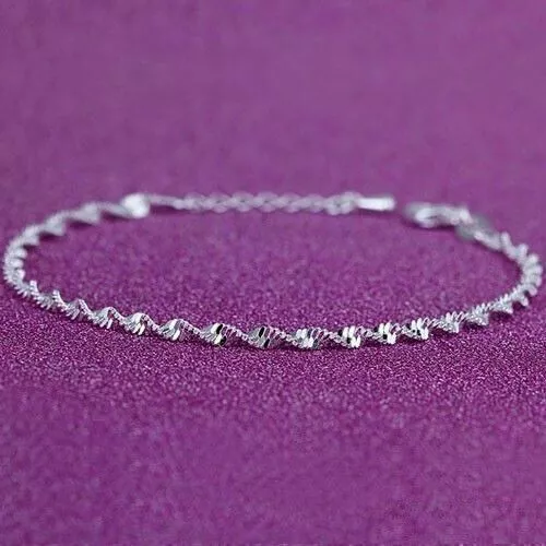 Fashion Ankle Bracelet Women 925 Sterling Silver Anklet Foot Jewelry Chain Beach