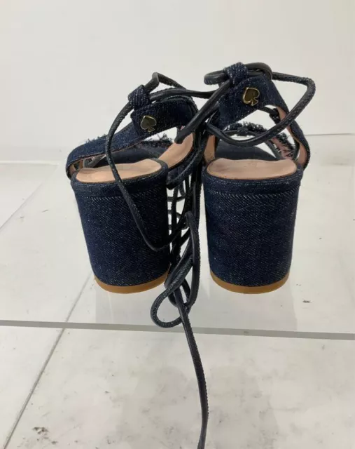 Kate Spade Blue Denim Frayed Accent Slingback Sandals 8M 3