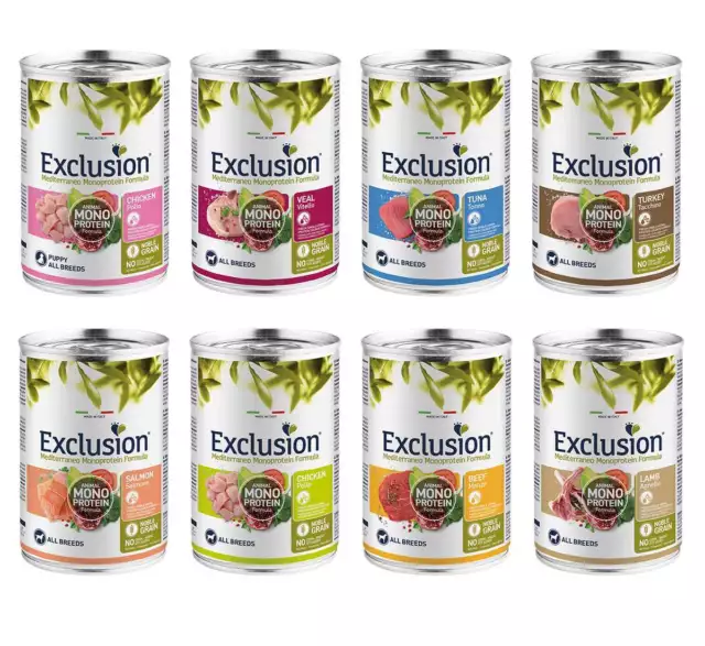 EXCLUSION MEDITERRANEO ADULT puppy manzo pesce 400 gr umido pate