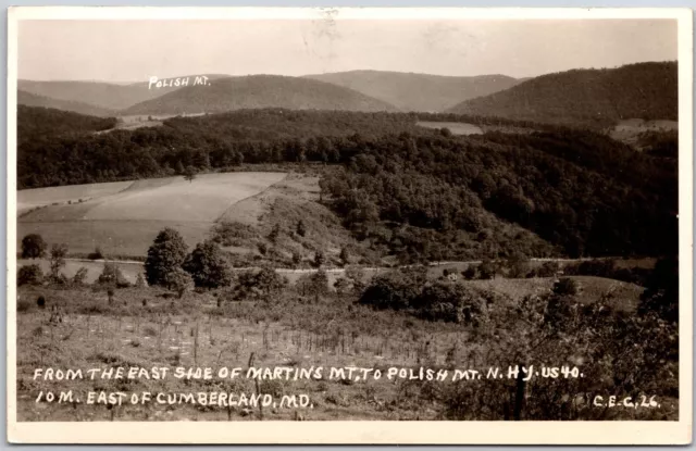 Polish Mountain New Hampshire East Martin's Mountain Real Photo RPPC Postcard