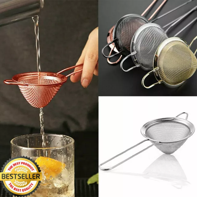 Stainless Steel Cocktail Strainer Fine Mesh Professional Colander Sifter Tool