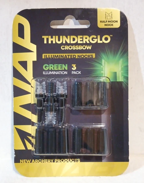 NAP Thunderglo Green Lighted Half Moon Nocks 3pk ~ New Not Lumenok