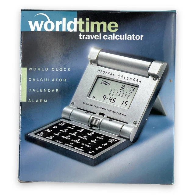 WORLDTIME TRAVEL CALCULATOR 16 Time Zones Clock Calendar Alarm Office