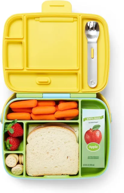 Munchkin  Brotdose für Kleinkinder mit Besteck, Bento Box, Grün/blau