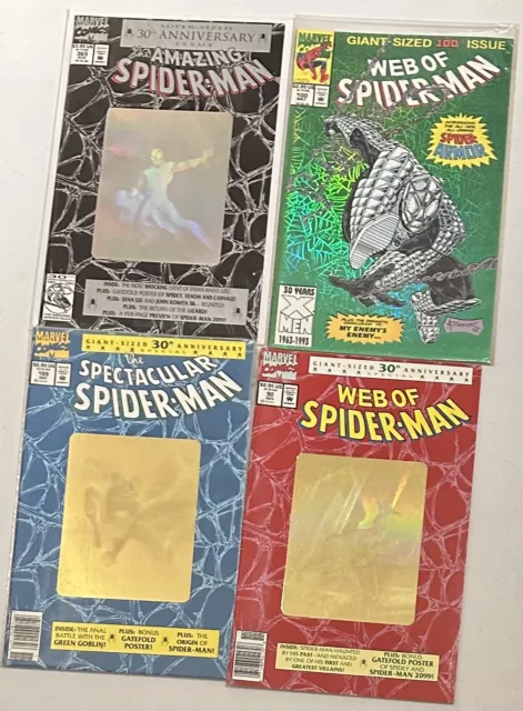 Web of Spider-Man #90, #100, Spectacular Spider-Man #189, Spider-Man 365 Holos