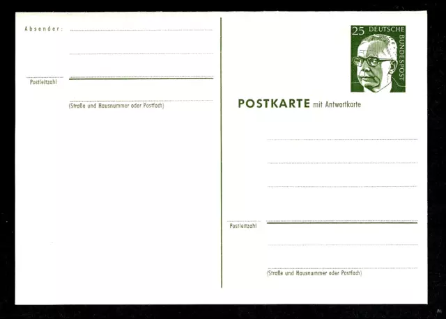 Ganzsache/Postkarte - Frage- und Antwortteil "Heuss" ;Mi.-Nr: P 105 ; postfrisch