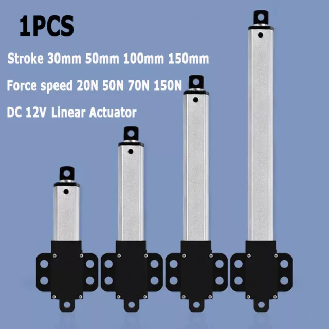 150N Stroke 30mm 50mm 100mm 150mm DC 12V Micro Mini Linear Actuator 30mm/s Speed