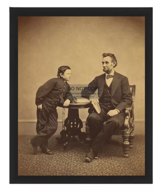PRESIDENT ABRAHAM LINCOLN Seated With His Son Thomas 
