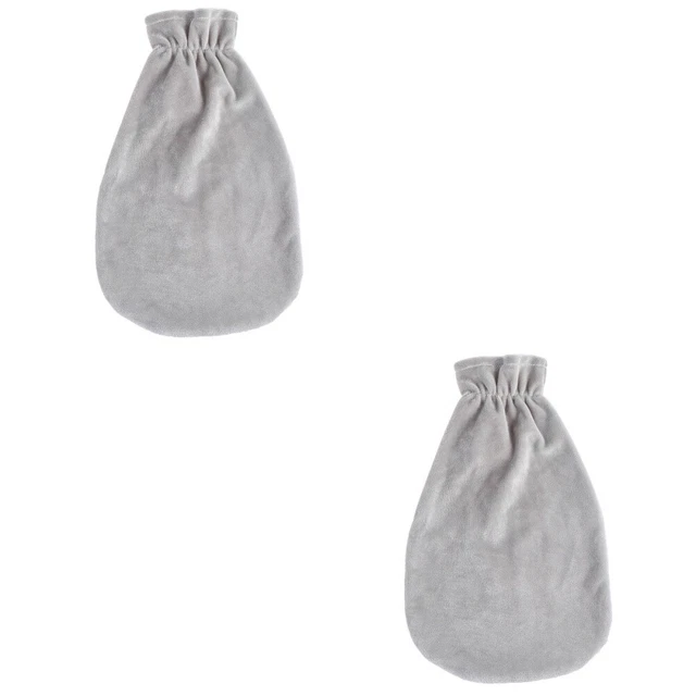 2 Pcs Crystal Velvet Hot Water Bottle Student Injection Warm Bag Silicone