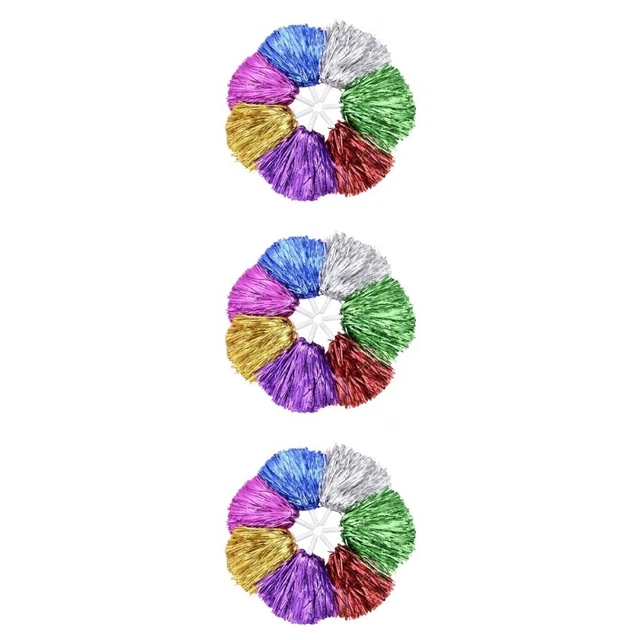 3x Feuille Pom Poms Acclamations Main Fleurs Feuille Pom Poms Diy Cheer Pom Poms