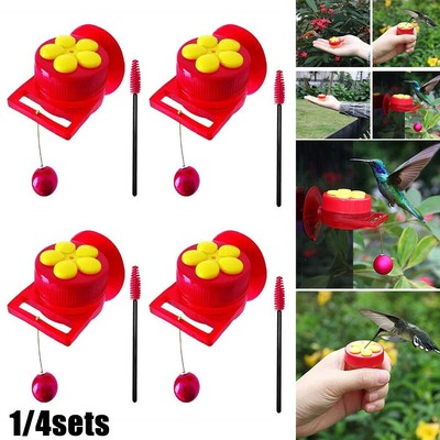 Jardin Colibri Mangeoire Kit 1/4 Set Oiseau Mangeoires Portable Rouge Jaunes 