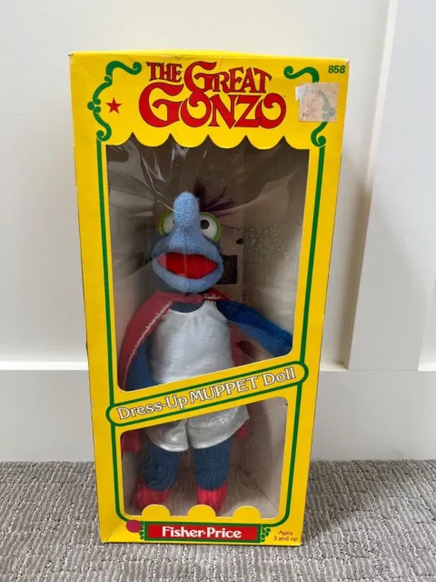 NIB 1982 Fisher-Price THE GREAT GONZO Dress Up Muppet Doll, Jim Henson Vintage