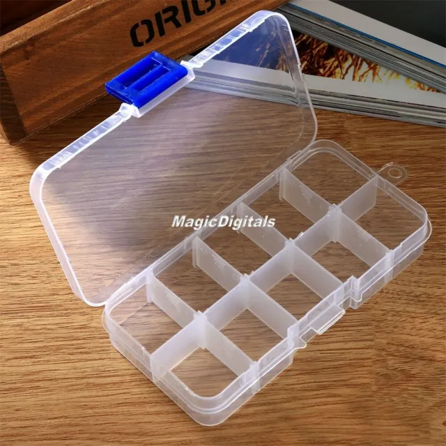 10-36 Slots Clear Plastic Storage Box Jewelry Beads Sewing Craft Organizer Case
