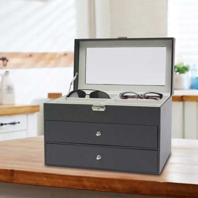 18 ranuras almacenamiento de gafas gafas de sol pantalla soporte caja organizador soporte