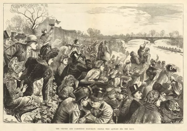 The Oxford & Cambridge boat-race: people who always see the race. Rowing 1881