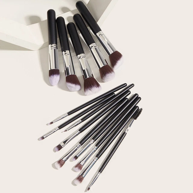 Juego de 14 piezas de cepillos de maquillaje kit base en polvo delineador de ojos cepillo de labios herramienta
