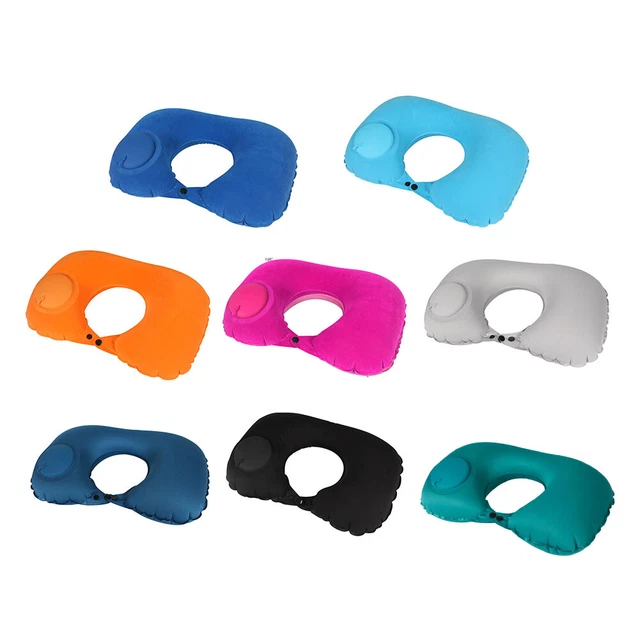 U-Shape Travel Pillow Press Type Air Inflatable Portable Airplane Car Bed Pillow