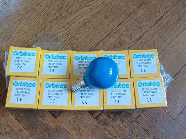 Lot De 20 Ampoules Bleues Philips 15W Pour Guirlande Ou Déco - 230V