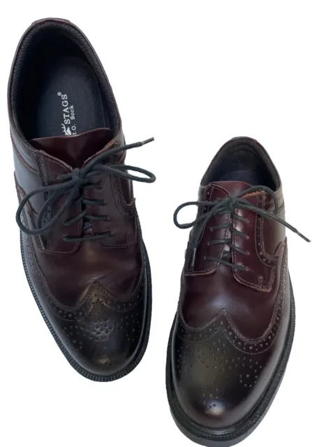 DEER STAGS S.U.P.R.O Tribune Men's 13 M Oxford Wing Tip Shoes Burgundy + Inserts