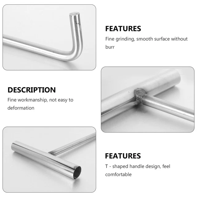 Manhole Cover Hook : 2 Pcs Manhole Cover Lifters, Drain Grate Lifter T