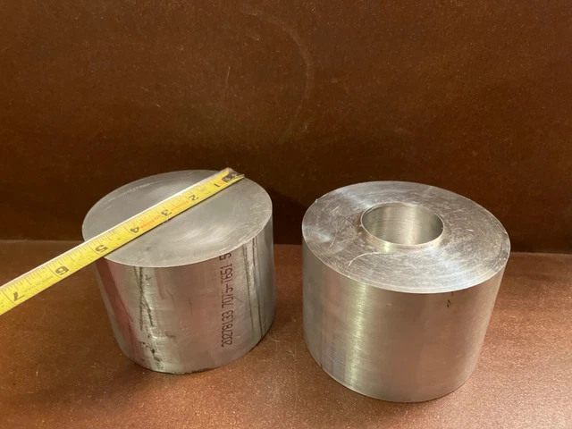 5" diameter aluminum round stock 7075 T651, 2 pcs., 7-1/8”  total length