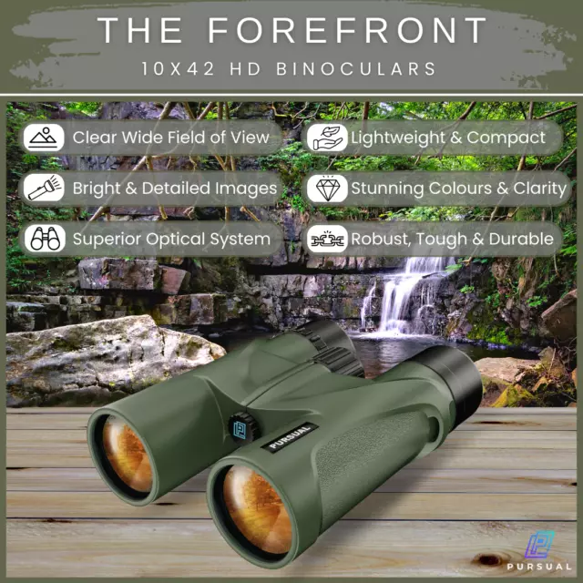 PURSUAL Binoculars 10x42-High Definition, Waterproof & Lightweight 2