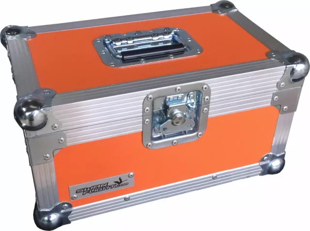 7" Single 200 Swan Flight Case Vinyl Record Box (Orange Rigid PVC)
